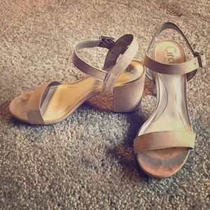 Circus by Sam Edelman Nude Block Heel Sandals
